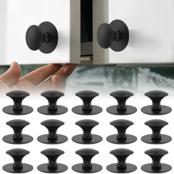 15Pcs Drawer Knob Set Stainless Steel Cabinet Handles Self Adhesive Dresser Knobs Easy Installation Kitchen Drawer Pull Handle Hardware Furniture Knob for Wardrobe Drawer Dresser