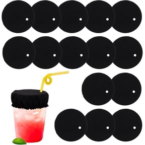 15Pcs Drink Cover Scrunchies with Straw Hole, Reusable Spiking Prevention Scrunchie Cup Drinks Protection Bottle Cap Washable Elastic Protector for Women Girl Bar Club Party