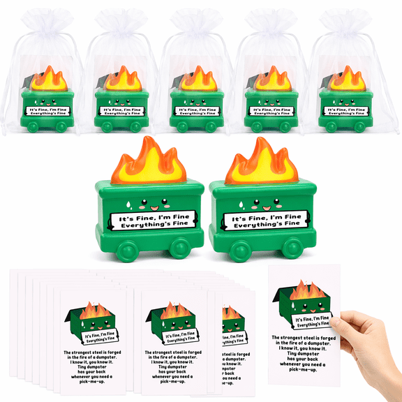 15Pcs Dumpster Stress Ball Gift Set  5 Sets Inspirational Squeeze Stress Balls with Motivational Cards & Organza Bags for Adults, Employee Appreciation, Medical Workers, Christmas Gifts