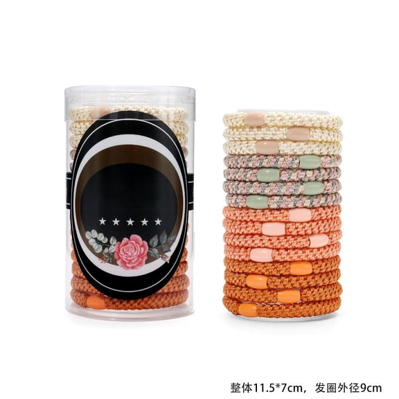 15Pcs Elastic Hair Tie for Women Girls, Elastics Hair Bands Ponytail Holders, Cotton Bands Soft Woven Ponytail Holders for Thick Hair and Curly Hair, No Damage Hair Tie Bracelets Stretch Hair Bobbles