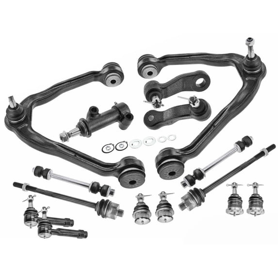 15Pcs Front Upper Control Arm W/ Ball Joints Tie Rod End For 99-07 Cadillac