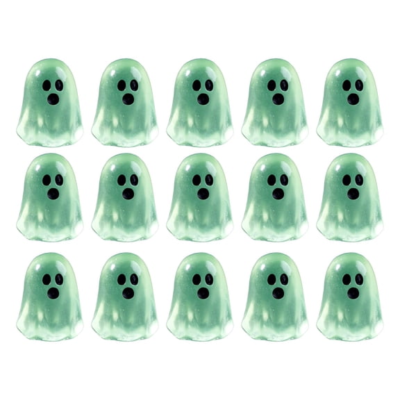 15Pcs Glow in The Dark Mini Ghost Figurines Luminous Resin Ghost Statues Tiny Halloween Decorations for Party Favors Dollhouse Accessories Desktop Decor Outdoor Landscape