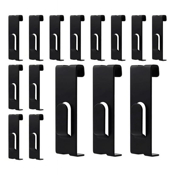 15Pcs Gridwall Hooks Hangers,Grid Panel Hooks Grid Wall Hook Grid Wall Accessories Wire Grid Hook Grid Shelf Hooks,15 x gridwall hooks hangers,Black