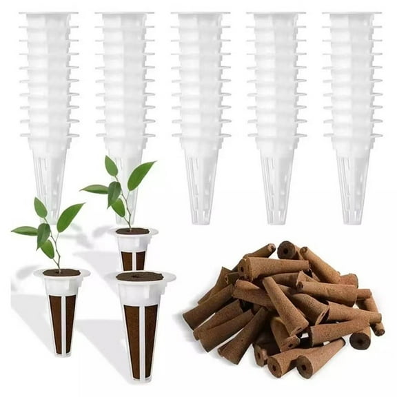 15Pcs Grow Baskets and Sponges - Grow Sponge and Grow Plant Basket Replacement Pod Cups Pot for Hydroponic Garden System