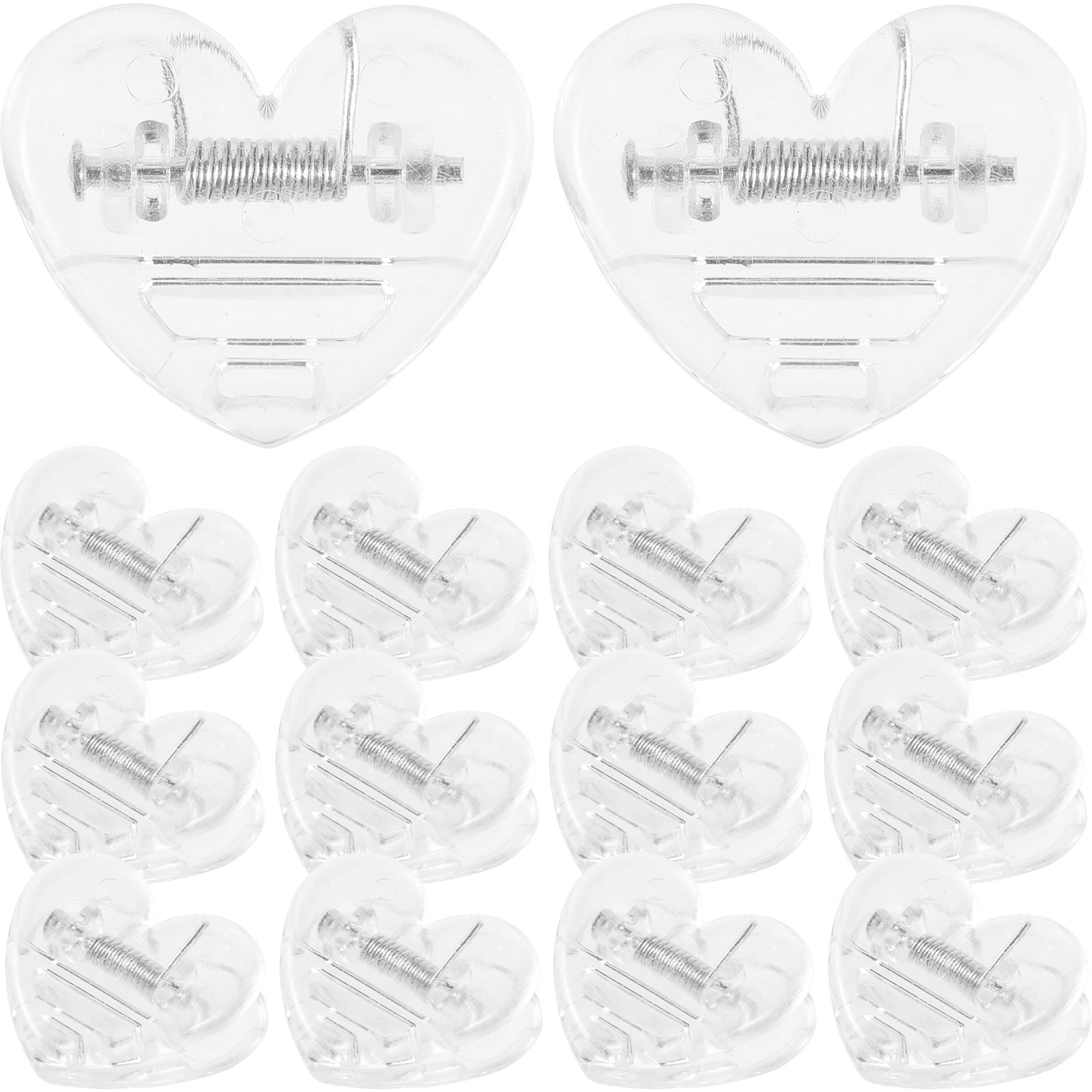 15Pcs Heart Clips Clear Heart Clips Chip Bag Clips Photo Clips Heart