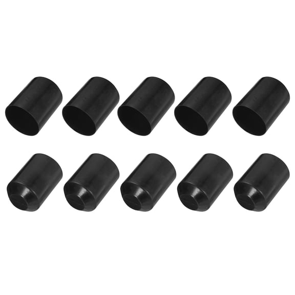 15Pcs Heat Shrink End Cap 50mm ID x 75mm L 2.5:1 Ratio Heat Shrink Tubing Caps Lined Sealed Waterproof Black