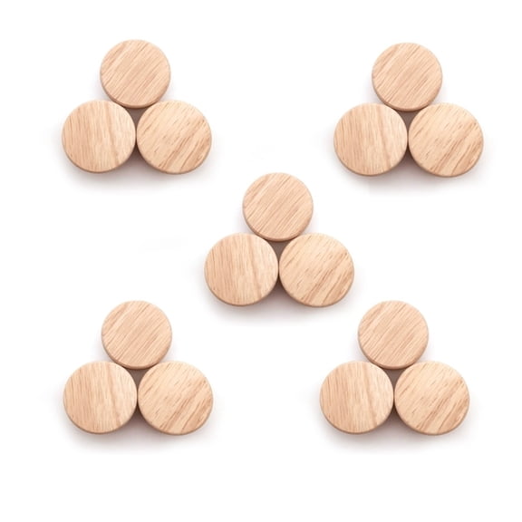 15Pcs Home Accessory 50X25mm Wooden Knob Wood Round Pull Knobs for Cabinet Drawer Shoe Box Cupboard Cabinet Door