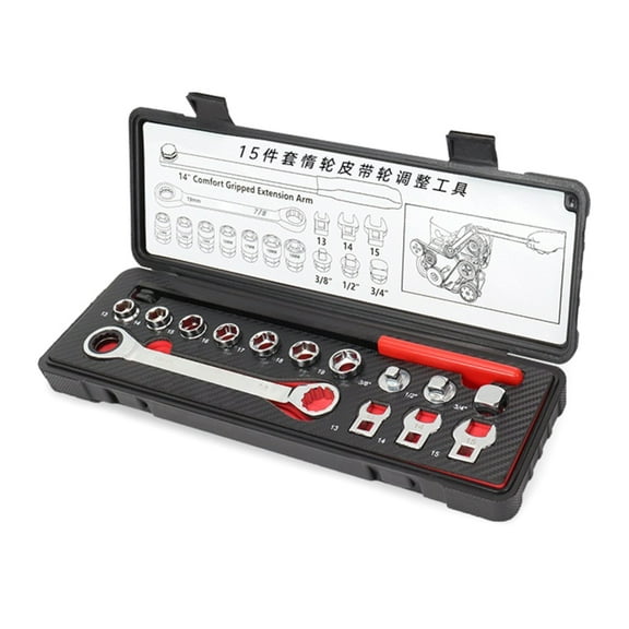 15Pcs Idler Pulley Adjustment Wrench Belt Tension Tensioning Adjuster Lever Tool