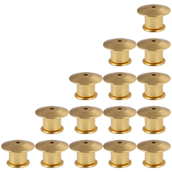 15 Pieces Locking Pin Backs for Badge Replacement, Brooch Pin Keepers for Bags, Hats, Jackets, and Crafts