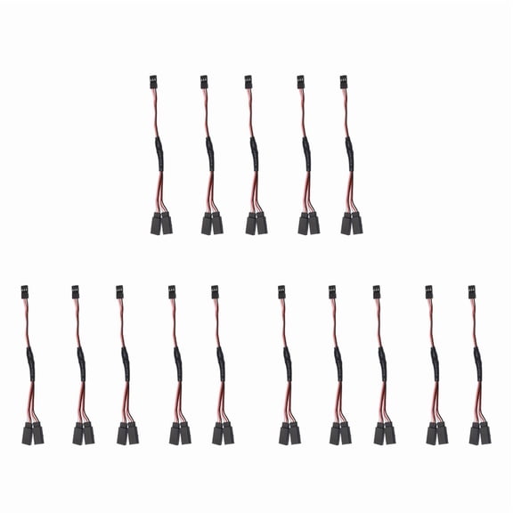 15Pcs/Lot RC Servo Y Extension Cord Cable Lead Wire for JR Futaba RC Servo RC Airplane Helicopter Car DIY, 15Cm
