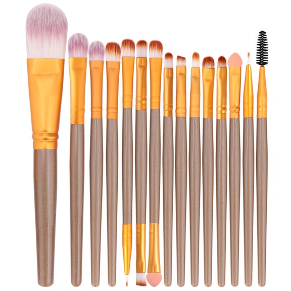15Pcs Makeup Brushes Set Blending Brush Face Powder Blusher Concealers Eyeshadow Lipstick Make Up Brush Set