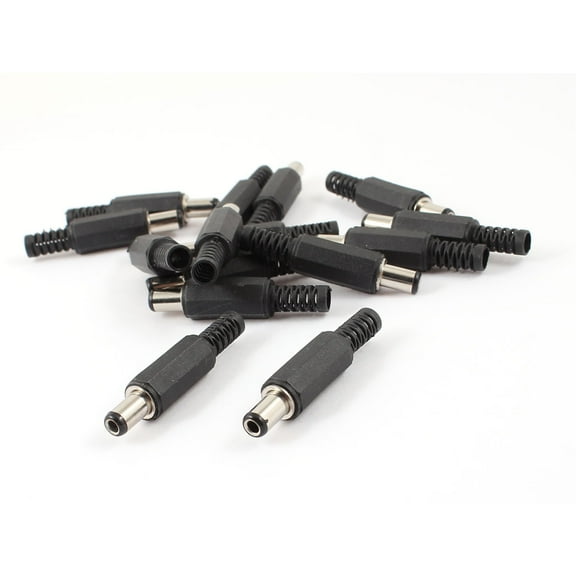 15Pcs Male DC Plug Jack Solder Type Connector Adapter for 5.5mm x 2.5mm Jack