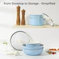 thumbnail image 1 of 15-Piece Non-Stick Cookware Set with Detachable Handles, Blue Pots and Pans for RV Kitchen, 1 of 7