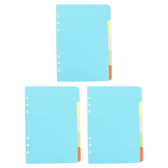 15Pcs Paper Binder Dividers Office Tab Dividers A5 Binder Dividers Classification Tab Dividers
