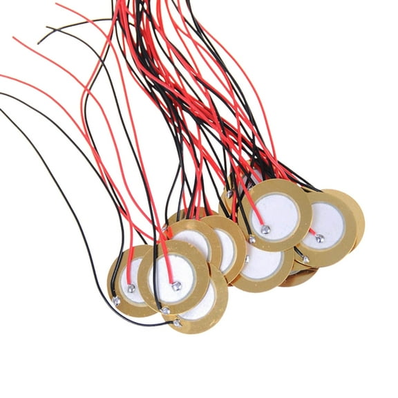 15Pcs Piezo Disc Element Sensor with Wire, Piezoelectric Pickup Sensor, Contact Microphone Triggers, Transducer Prewired