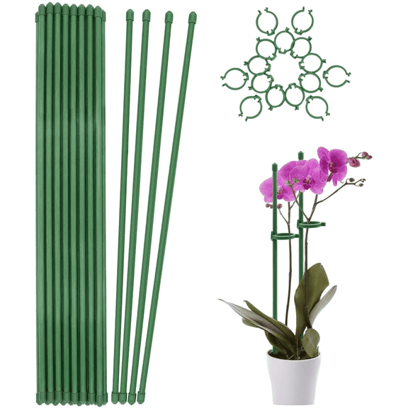 15Pcs Plant Stakes, 18Inch Plant Support Stakes Garden Sticks with Rings, Plant Stakes for Indoor and Outdoor Plants, Tomatoes, Flowers