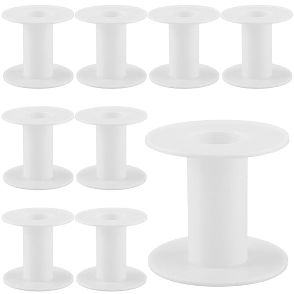 15Pcs Plastic Empty Spools for Wire Thread Bobbins White Bobbin: 28x58mm Backplane: 64x2.5mm Hole: 25.5mm