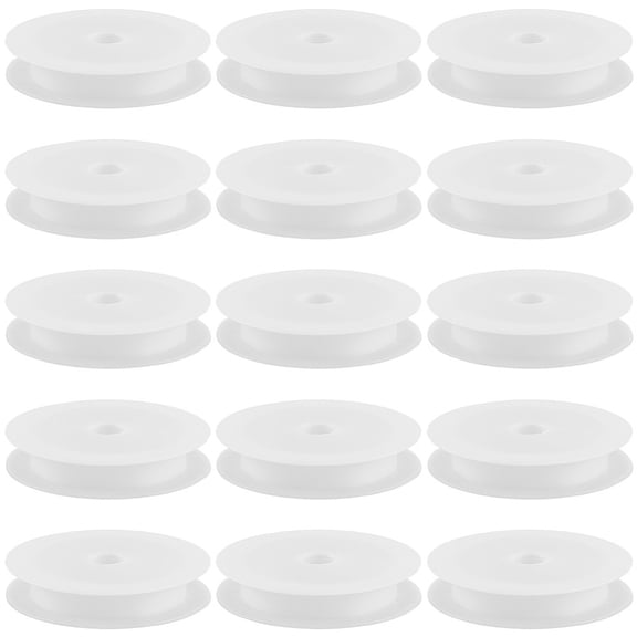 15Pcs Polypropylene(PP) Empty Spools for Wire Thread Bobbins White 67~69x14mm Hole: 12mm