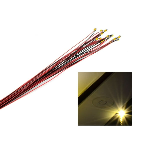 15Pcs Pre-Wired Warm White LED Lights for Scale Model Railroad Lamps, 12V DC Miniature Lighting Kit with 150mm Wires for Train Layout Accessories and Detailed Scenery
