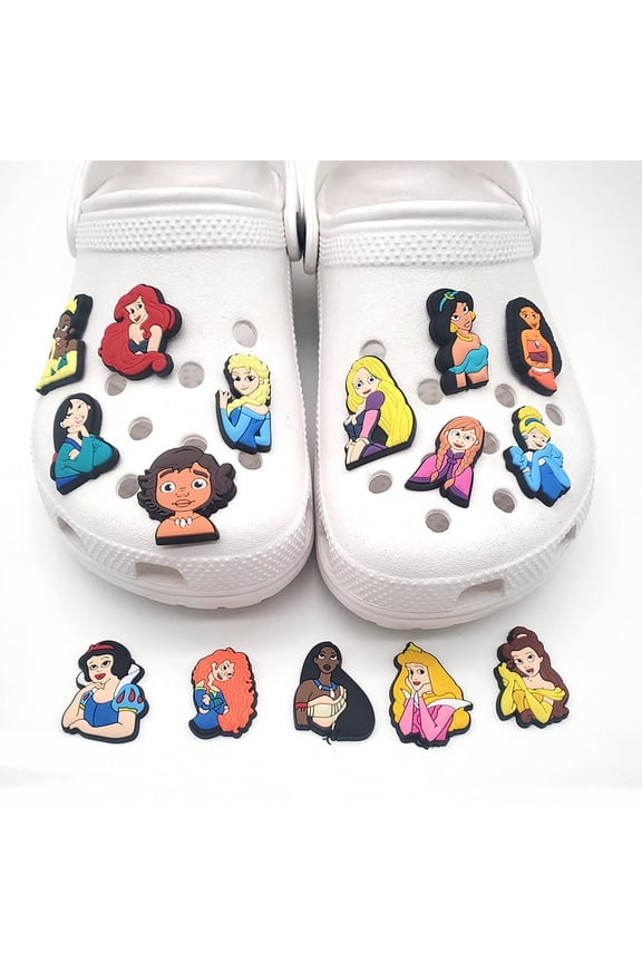 15Pcs Princess Shoe Charms for Croc, Cartoon Shoe Decoration for Shoes Bracelet Wristband Clog Sandals Birthday Party Favors