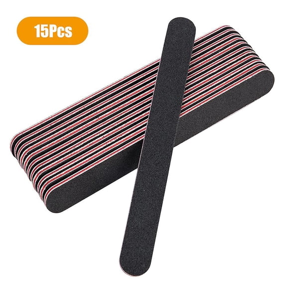 15Pcs Professional Nail Files Double Sided Emery Boards 100/180 Grit Nail Files & Buffers Natural Artificial Nails Buffer Block Manicure Kit