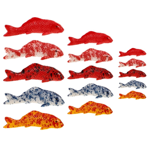 Milisten Resin Mini Fish Fish Shape Assorted Color 15Pcs
