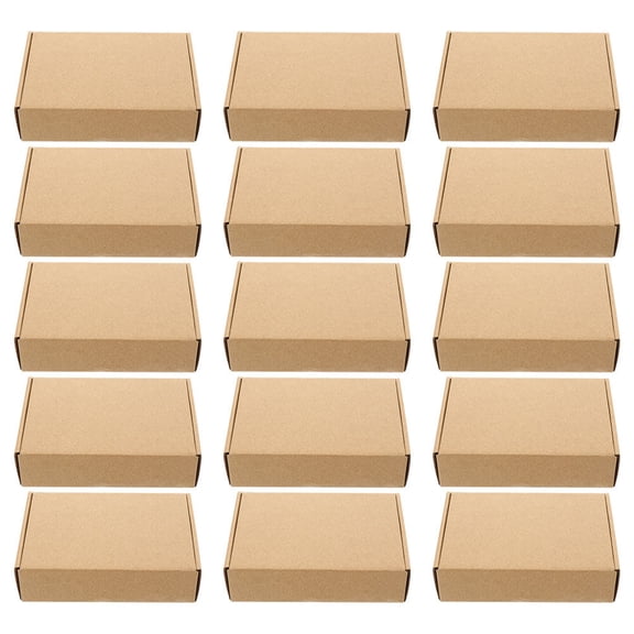 15-Pack Rectangle Kraft Paper Boxes for Wrapping, Valentine's Day, Party Favors, and Craft Packaging