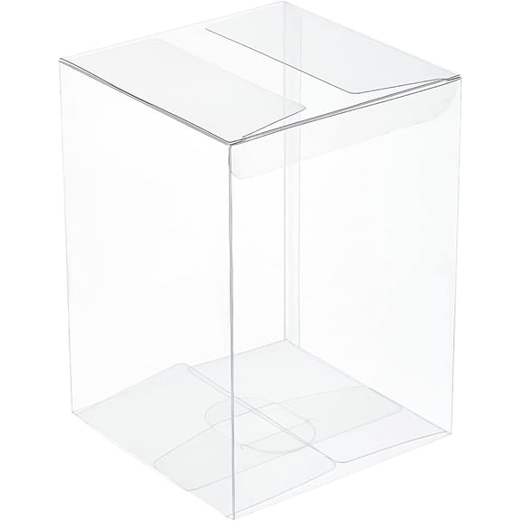 15Pcs Rectangle Transparent Plastic PVC Box Gift Packaging Waterproof Folding Box for Toys & Molds Clear Box: 10x10x14.2cm 15pcs for DIY