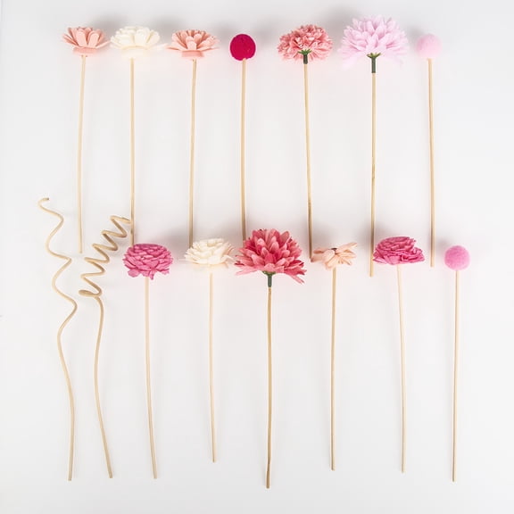 15Pcs Red Simulation Flowers Reed Diffuser Replacement Sticks DIY Handmade Home Decor Rattan Oil Diffuser Refill Sticks