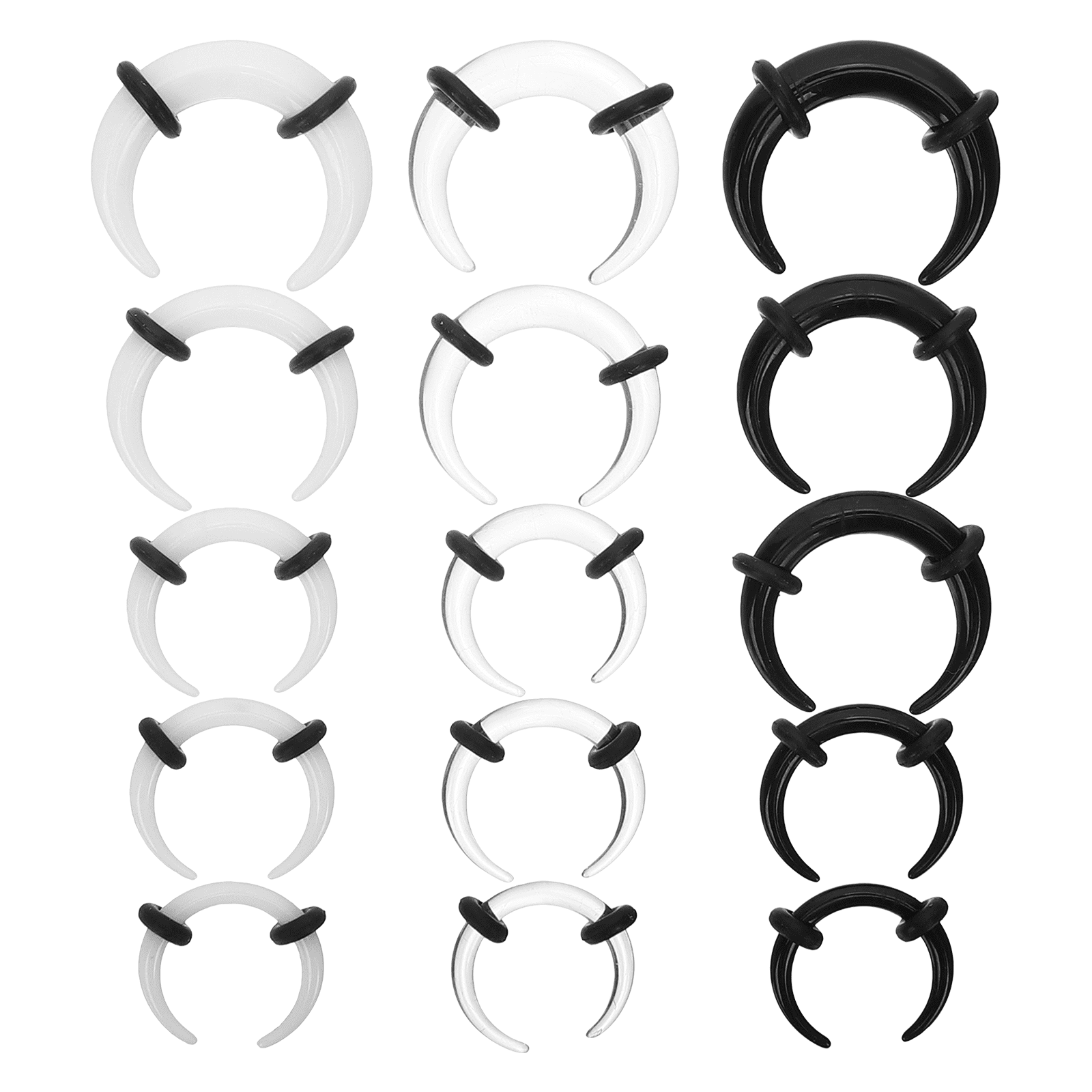 Piercing Retainer 4-Pack Clear Glass Retainers - 18G Labret Studs For Cartilage/Nose/Lip (1/2" 13mm) Clear Nose Rings For Work