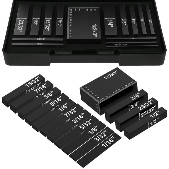 15Pcs Setup Blocks Height Gauge Set 4inch High Precision Setup Bar Blocks with Size Markings Aluminum Alloy Stackable Woodworking Measuring Bars for Carpenter Measuring