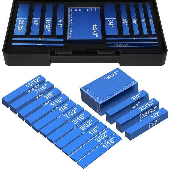 15Pcs Setup Blocks Height Gauge Set 4inch High Precision Setup Bar Blocks with Size Markings Aluminum Alloy Stackable Woodworking Measuring Bars for Carpenter Measuring