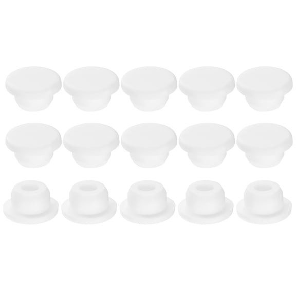 15Pcs Silicone Hole Plug, Waterproof Round Rubber Stoppers Bottle Seal Plugs Tube Pipe End Caps for 19mm/0.75" Hole for for Bathtub Bottle, White