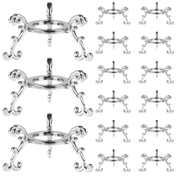15Pcs Silver Crystal Ball Stand Zinc Alloy for Displaying Crystal Glass and Natural Rocks, Sphere Display Holder, for 40mm-80mm Sphere or Stone
