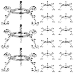 15Pcs Silver Crystal Ball Stand Zinc Alloy for Displaying Crystal Glass and Natural Rocks, Sphere Display Holder, for 40mm-80mm Sphere or Stone