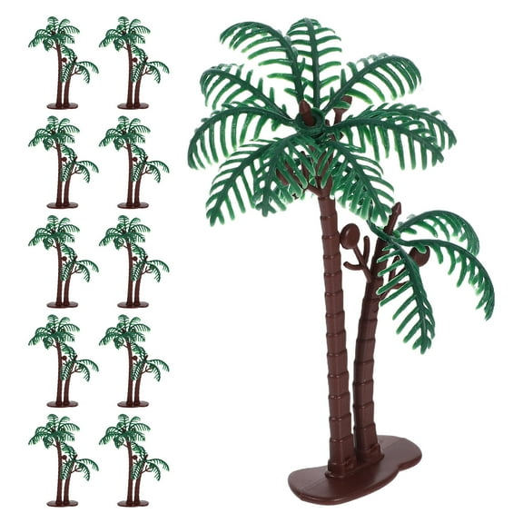 15Pcs Small Fake Palm Trees Green Plastic Artificial Trees for Craft Projects and Tropical Decor