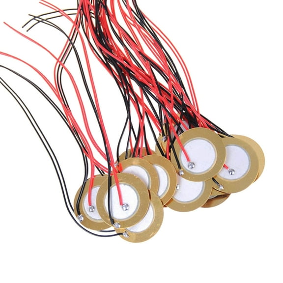 15Pcs Sound Sensor Wires Piezo Disc Transducer Prewired for Guitar Drum Triggers