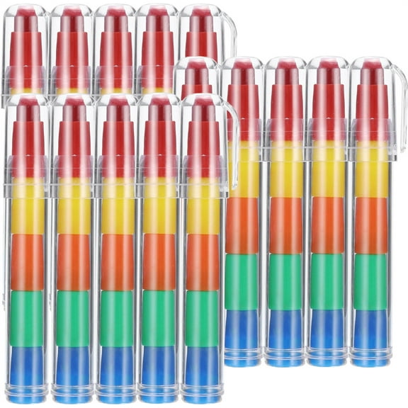 15Pcs Stacking Crayons Stackable Buildable Crayons, Duslogis 5 Color Crayons DIY Rainbow Pencils, Colored Crayons Party Bag Fillers for Writing, Drawing, Coloring, Office Party Supplies
