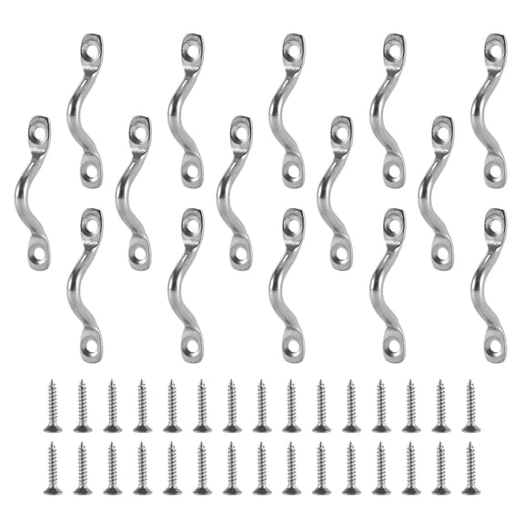 15Pcs Stainless Steel Peck Plate Eye Plates Ceiling Hook Kayak Pad for Canoe, Canoe Rigging