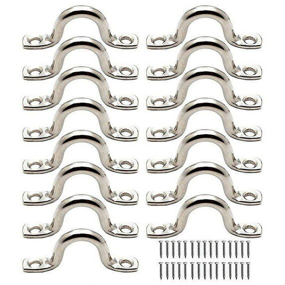15Pcs Stainless Steel Plate Eye Plates Ceiling Hook Kayak Pad for Canoe, Canoe Rigging