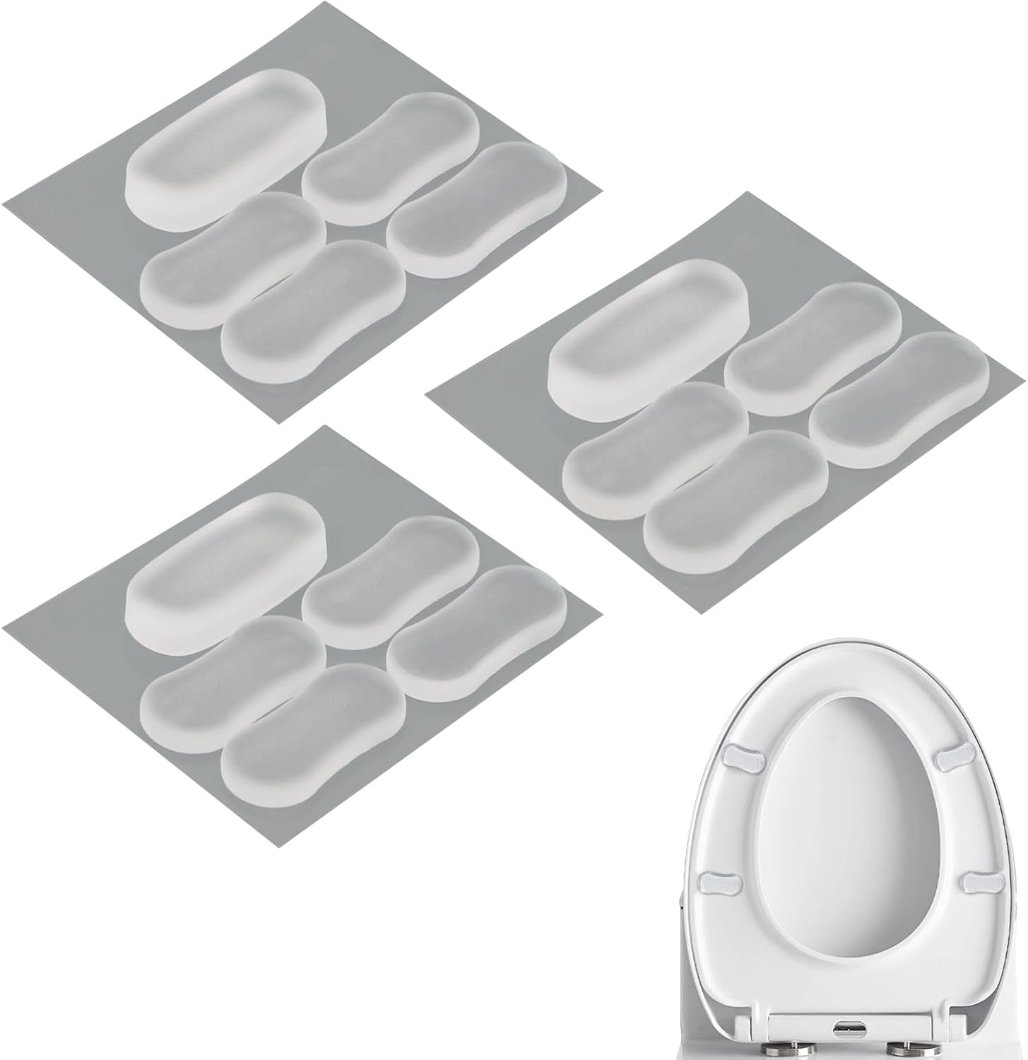 15Pcs Strong Adhesive Toilet Seats Lid Bumpers Toilet Lid Rubber Pads for Protecting Toilet Seat