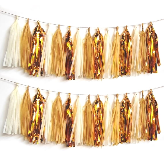 15Pcs Tassel Garland Tissue Paper Tassel Banner,Tassels Party Decorations for Wedding, Birthday, Bridal, Baby Shower Party Decorations