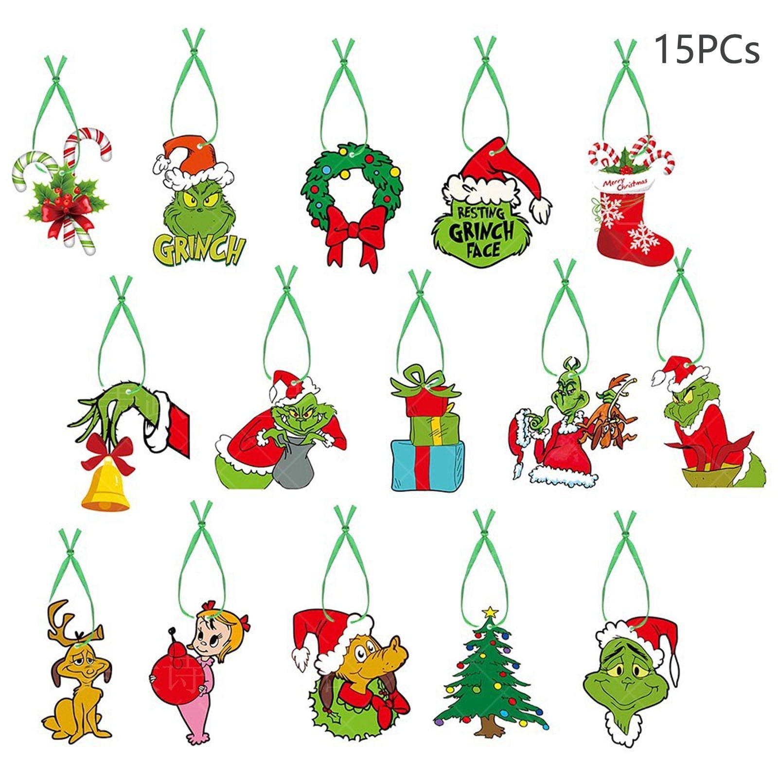 15Pcs The Grinch Christmas Tree Decorations Ginch Christmas Decorations ...