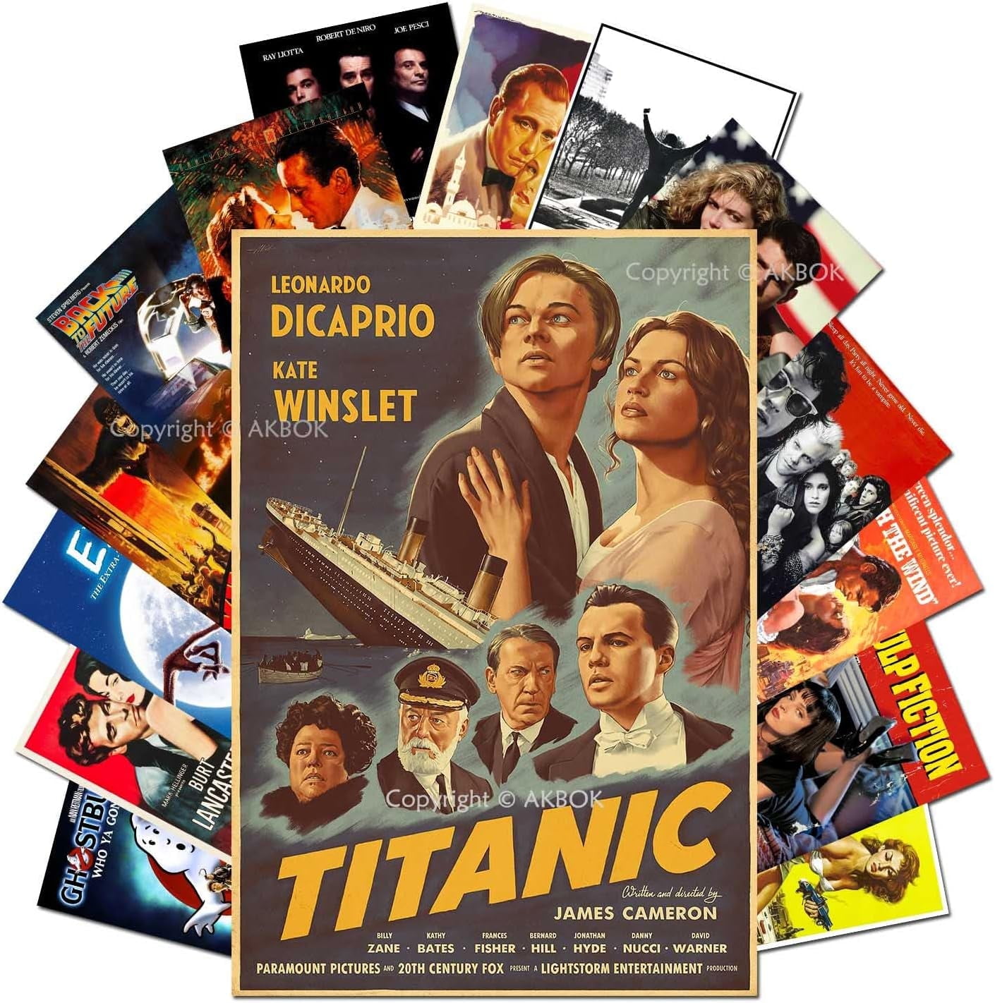 15Pcs Vintage Classic Movie Posters Stickers Decal Retro Classic Movie Film Posters Stickers Home Man Cave Movie Theater Teens Room Wall Decor 7.8 11.8 Inches