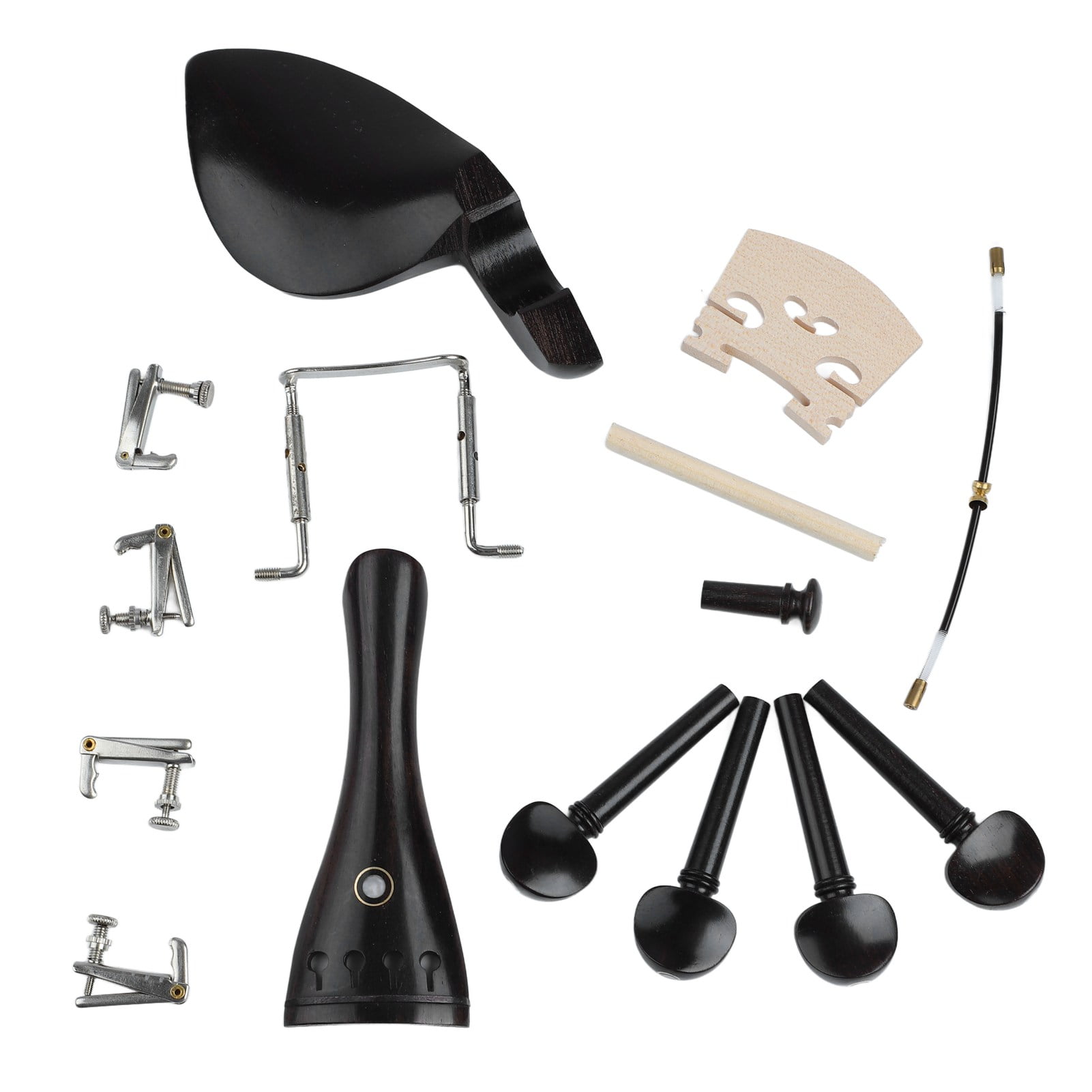 15Pcs Violin Accessory Tailpiece Chin Rest Tuning Peg Fine Tuner Tail