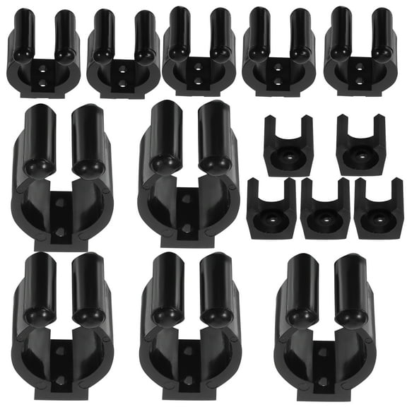 15Pcs Wall Pole Clamp Wall Mount Pole Clip Plastic Cue Holder Wall Cue Pole Clamp Fishing Rod Holder