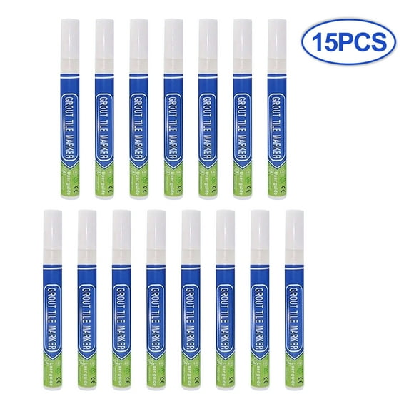 15Pcs Waterproof Tile Grout Colorant and Sealer Pens - 60ml Tile Beauty Styling Pen For Large-Scale Grout Restoration