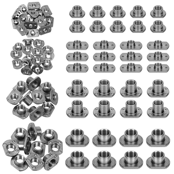 15Pcs Weld Nuts, M6 Tab Base UNC Carbon Steel Machine Screw T-Nuts 2 Projection for Furniture Vehicles Caster Industry Machine