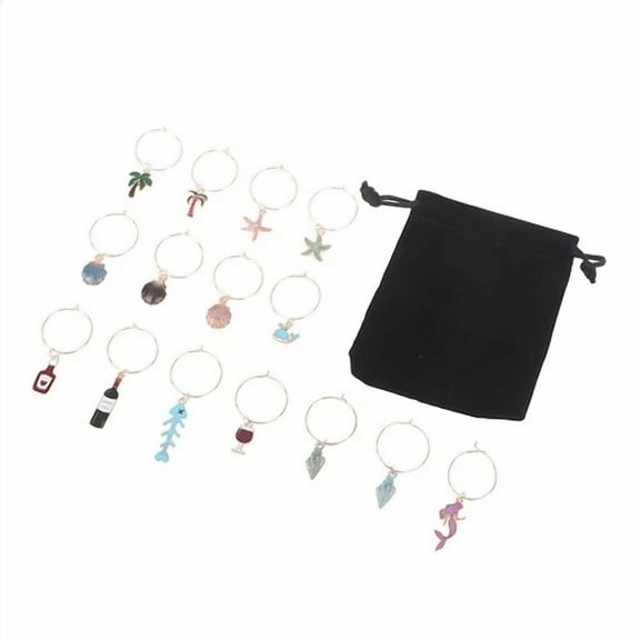 15Pcs Wine Glass Charms Markers Tags Identification Wine Bachelorette Tasting!_W