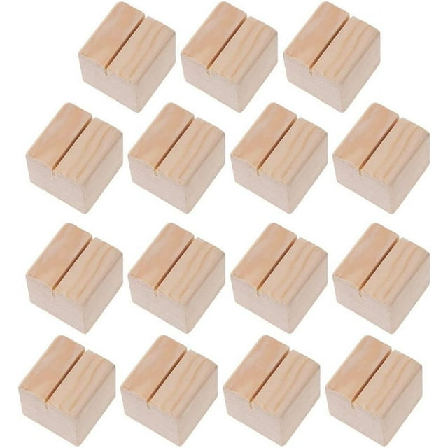 15Pcs Wood Place Card Holders Rustic Table Number Holders Wood Photo